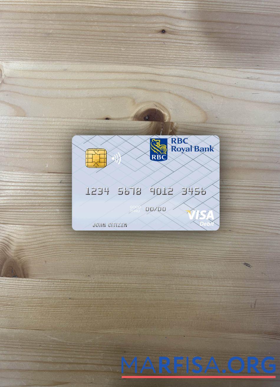 Blank Tunisia RBC Royal Bank visa debit card photolook front real example